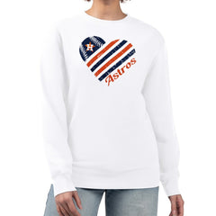 Houston Astros G-III 4Her by Carl Banks Women's Heart Logo Fleece Pullover Sweatshirt - MLB