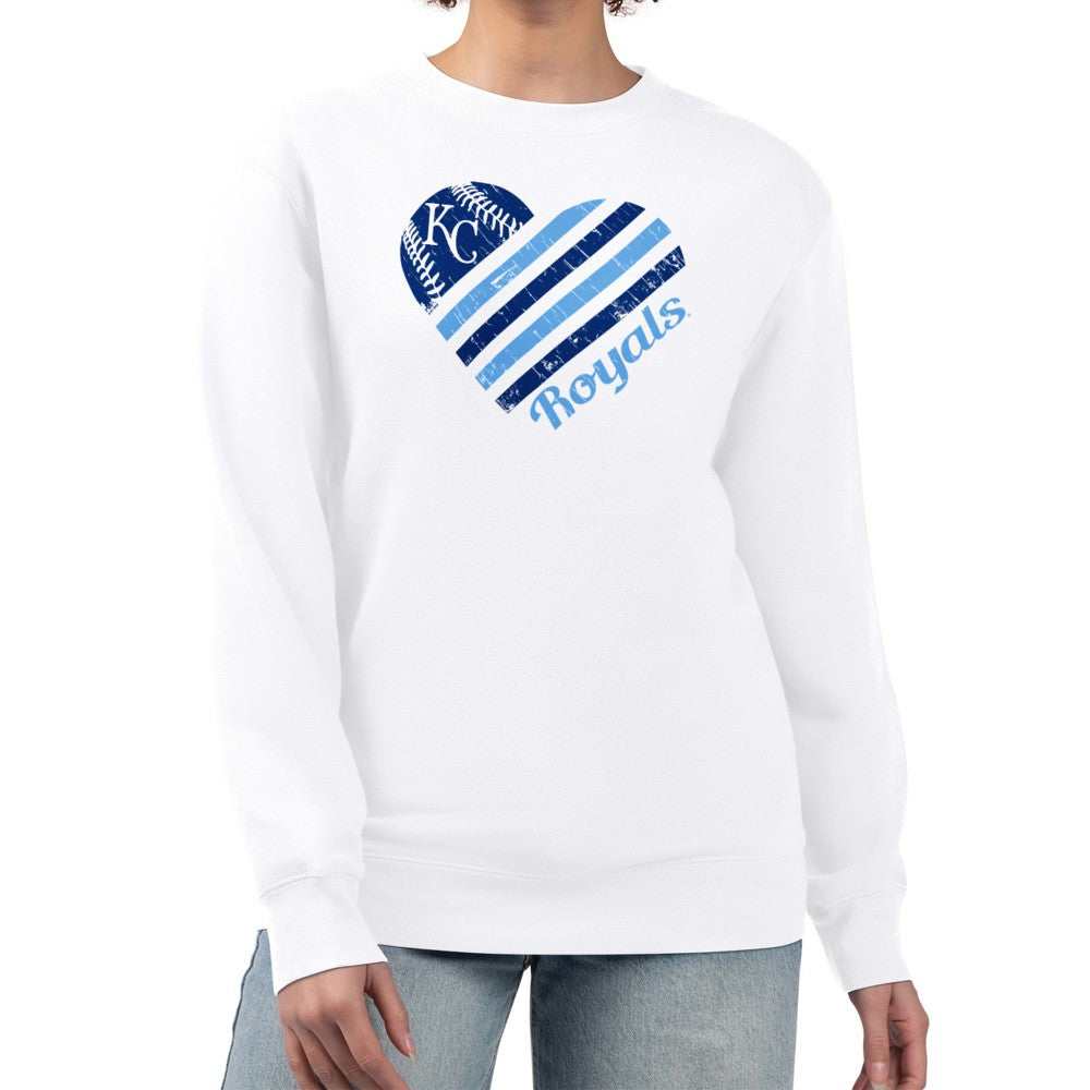 Kansas City Royals G-III 4Her by Carl Banks Women's Heart Logo Fleece Pullover Sweatshirt - MLB