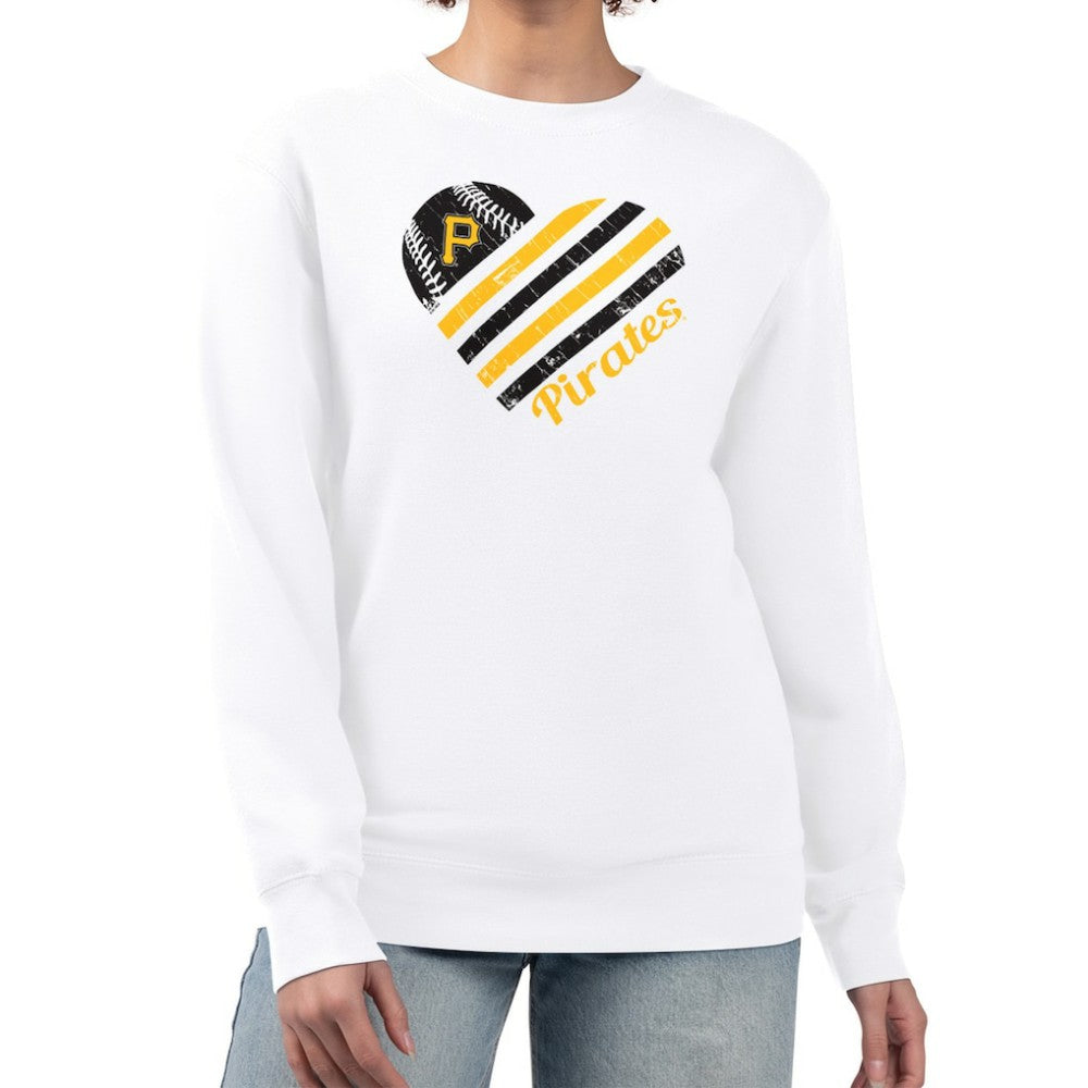 Pittsburgh Pirates G-III 4Her by Carl Banks Women's Heart Logo Fleece Pullover Sweatshirt - MLB