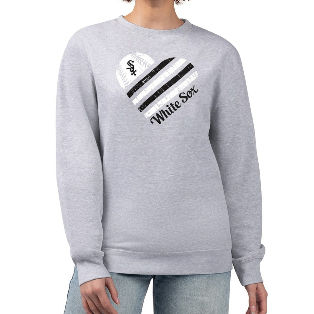 Chicago White Sox G-III 4Her by Carl Banks Women's Heart Logo Fleece Pullover Sweatshirt - MLB