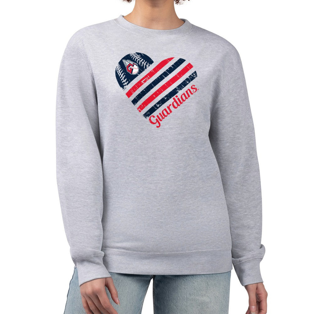 Cleveland Guardians G-III 4Her by Carl Banks Women's Heart Logo Fleece Pullover Sweatshirt - MLB