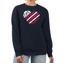 Minnesota Twins G-III 4Her by Carl Banks Women's Heart Logo Fleece Pullover Sweatshirt - MLB