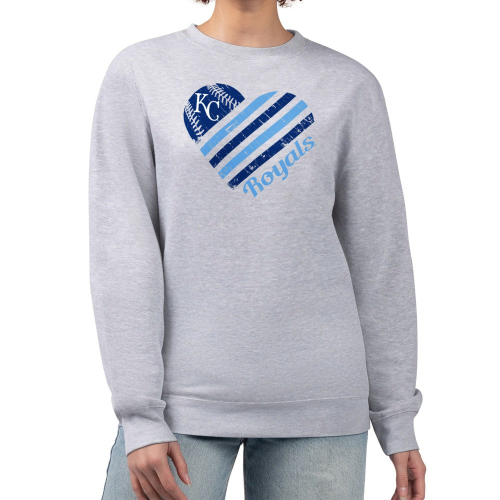 Kansas City Royals G-III 4Her by Carl Banks Women's Heart Logo Fleece Pullover Sweatshirt - MLB