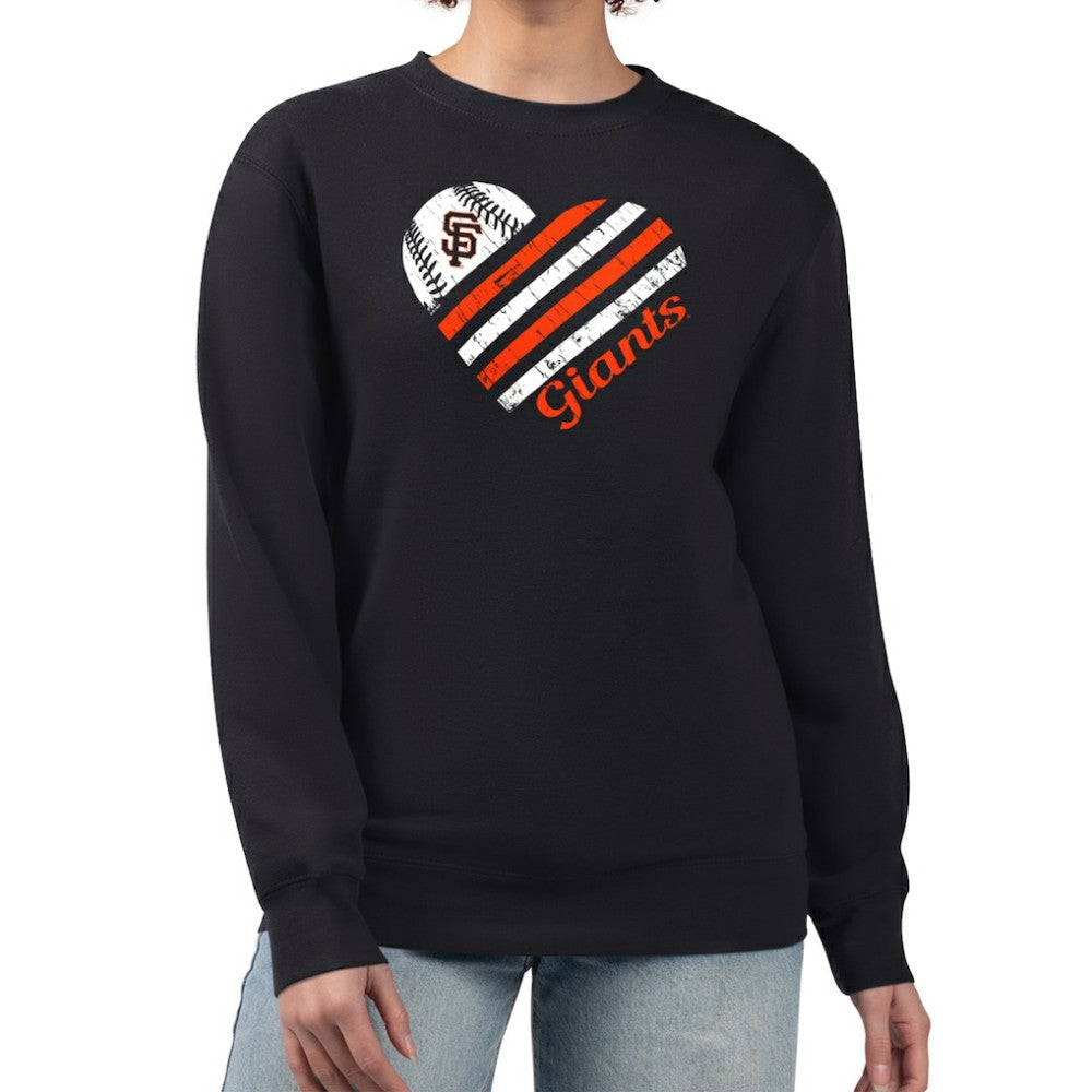 San Francisco Giants G-III 4Her by Carl Banks Women's Heart Logo Fleece Pullover Sweatshirt - MLB