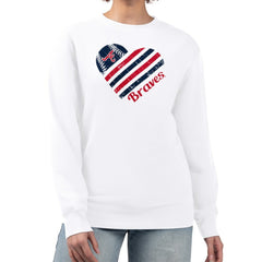Atlanta Braves G-III 4Her by Carl Banks Women's Heart Logo Fleece Pullover Sweatshirt - MLB