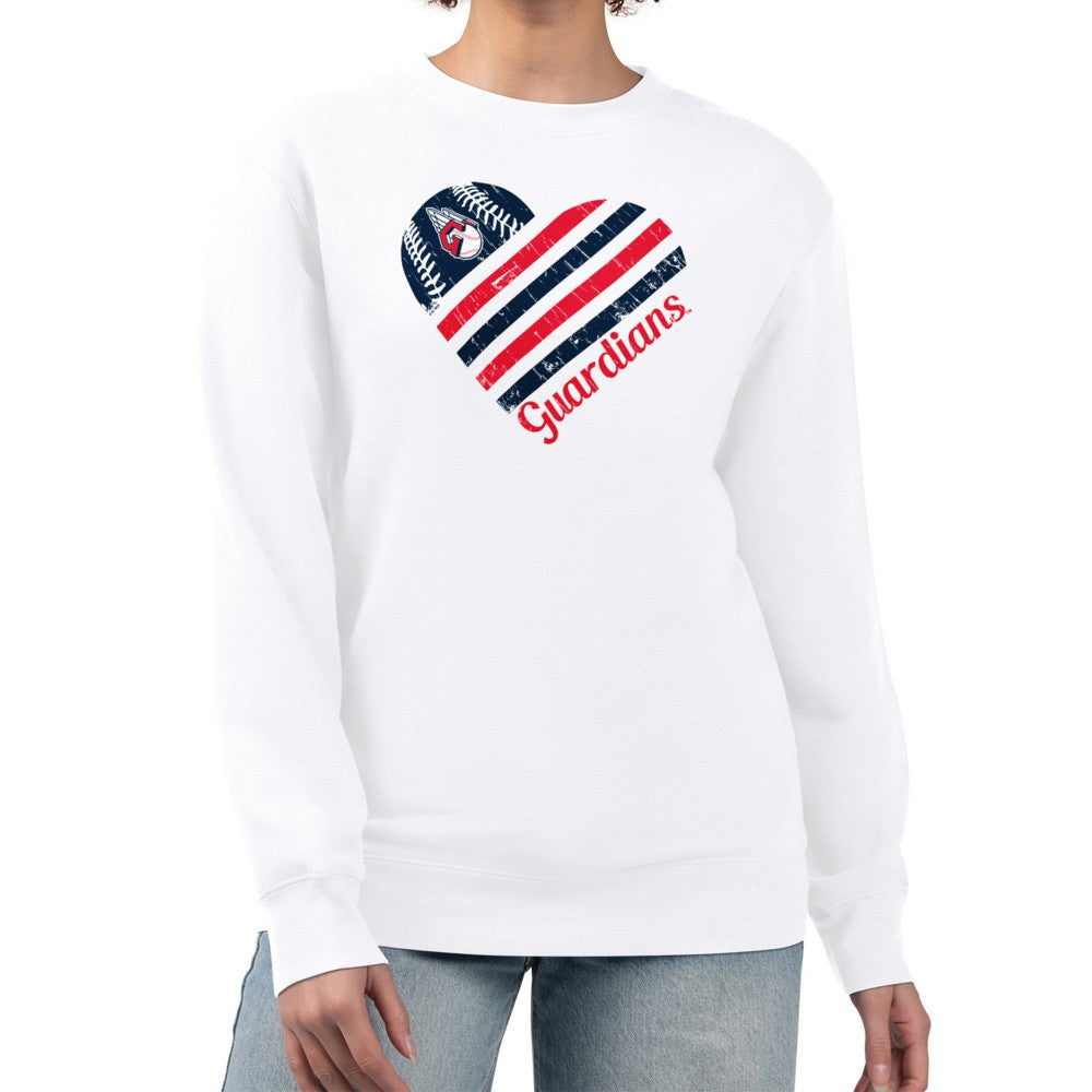 Cleveland Guardians G-III 4Her by Carl Banks Women's Heart Logo Fleece Pullover Sweatshirt - MLB