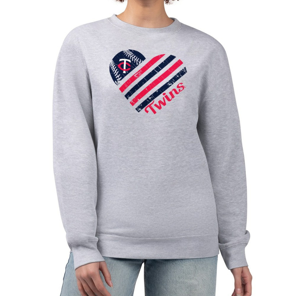 Minnesota Twins G-III 4Her by Carl Banks Women's Heart Logo Fleece Pullover Sweatshirt - MLB