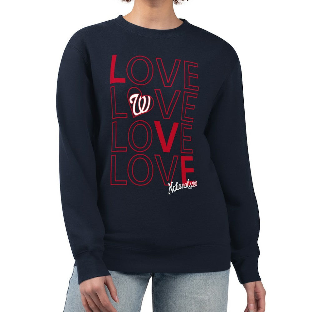Washington Nationals G-III 4Her by Carl Banks Women's Love Team Logo Fleece Pullover Sweatshirt - MLB