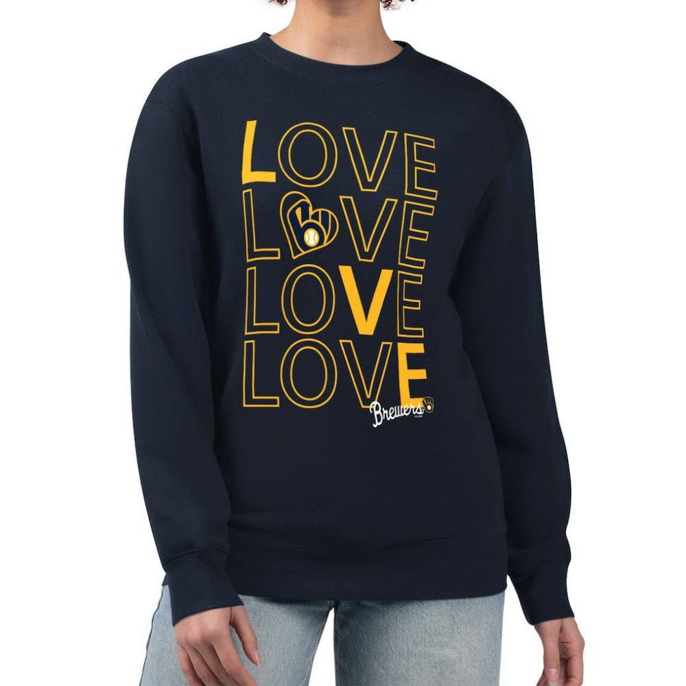 Milwaukee Brewers G-III 4Her by Carl Banks Women's Love Team Logo Fleece Pullover Sweatshirt - MLB