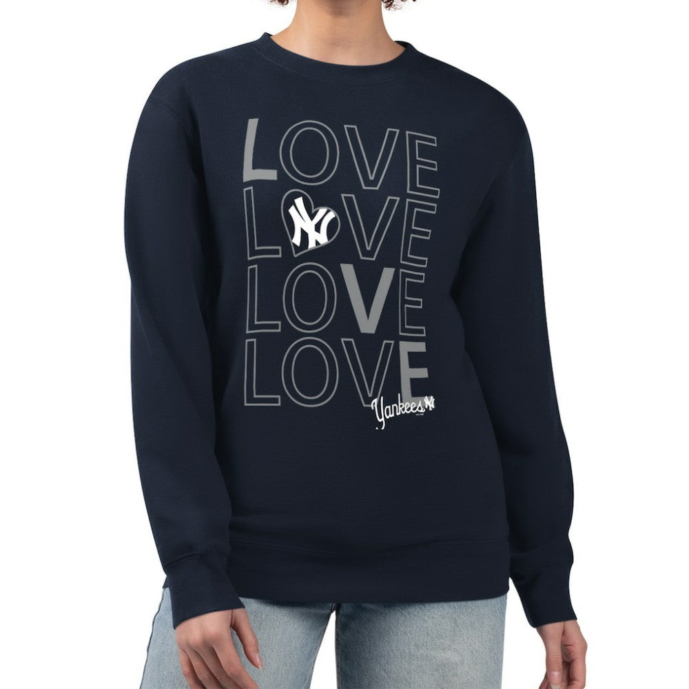 New York Yankees G-III 4Her by Carl Banks Women's Love Team Logo Fleece Pullover Sweatshirt - MLB