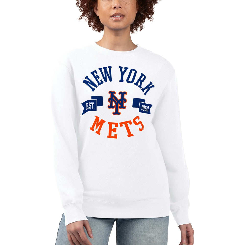 New York Mets G-III 4Her by Carl Banks Women's Team Logo Fleece Pullover Sweatshirt - MLB