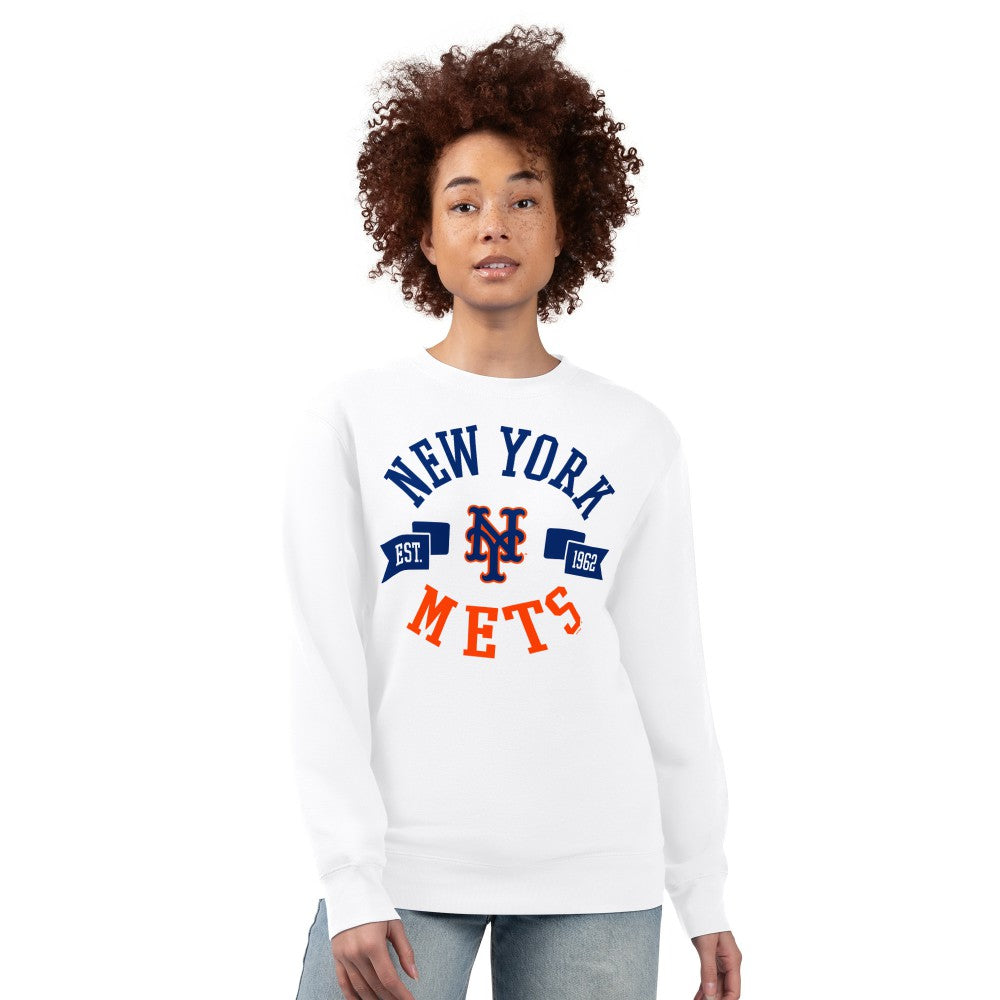 New York Mets G-III 4Her by Carl Banks Women's Team Logo Fleece Pullover Sweatshirt - MLB