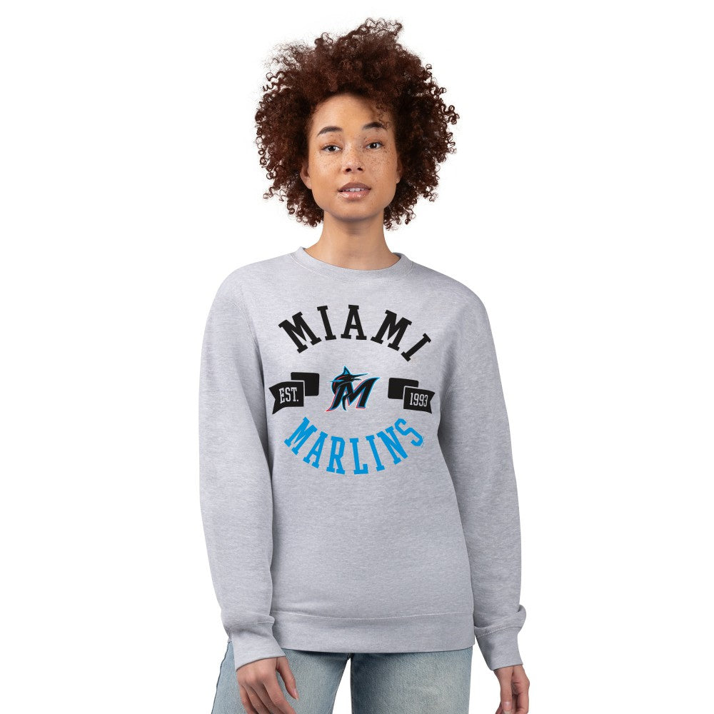 Miami Marlins G-III 4Her by Carl Banks Women's Team Logo Fleece Pullover Sweatshirt - MLB