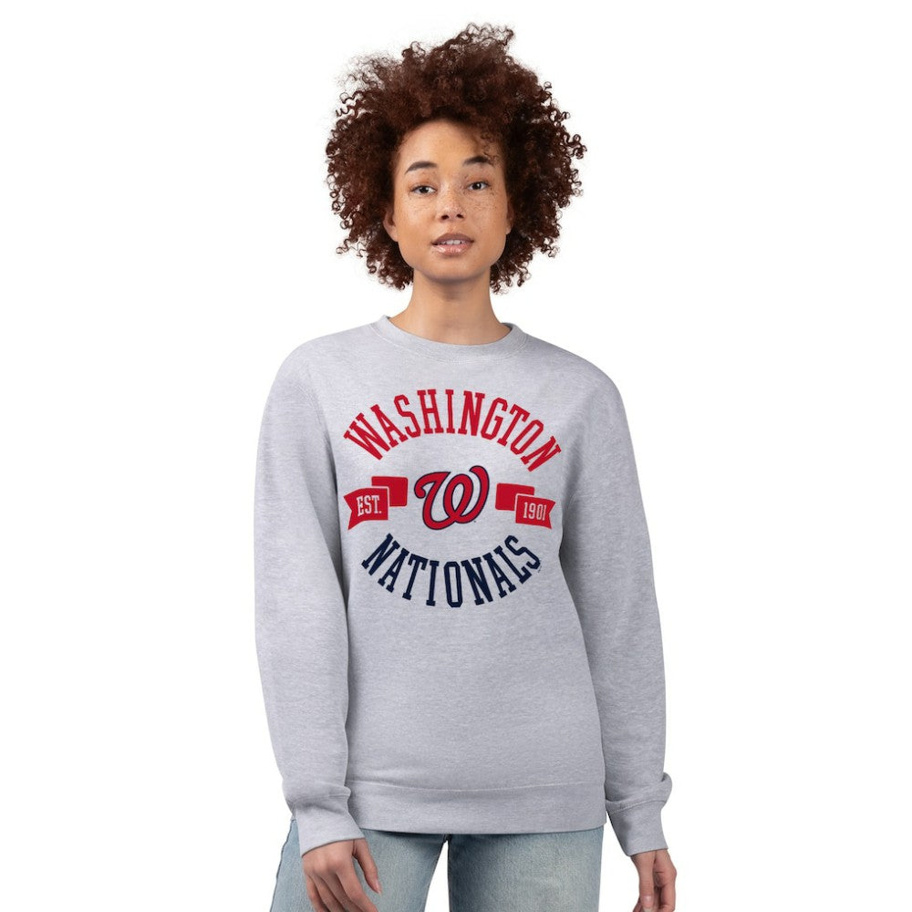 Washington Nationals G-III 4Her by Carl Banks Women's Team Logo Fleece Pullover Sweatshirt - MLB