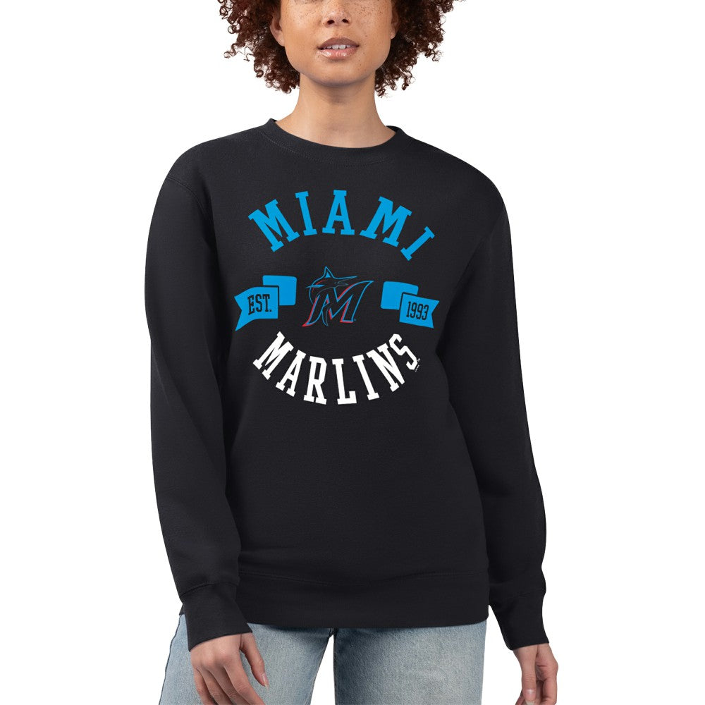 Miami Marlins G-III 4Her by Carl Banks Women's Team Logo Fleece Pullover Sweatshirt - MLB