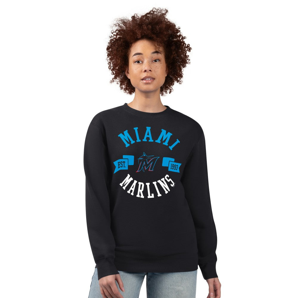 Miami Marlins G-III 4Her by Carl Banks Women's Team Logo Fleece Pullover Sweatshirt - MLB