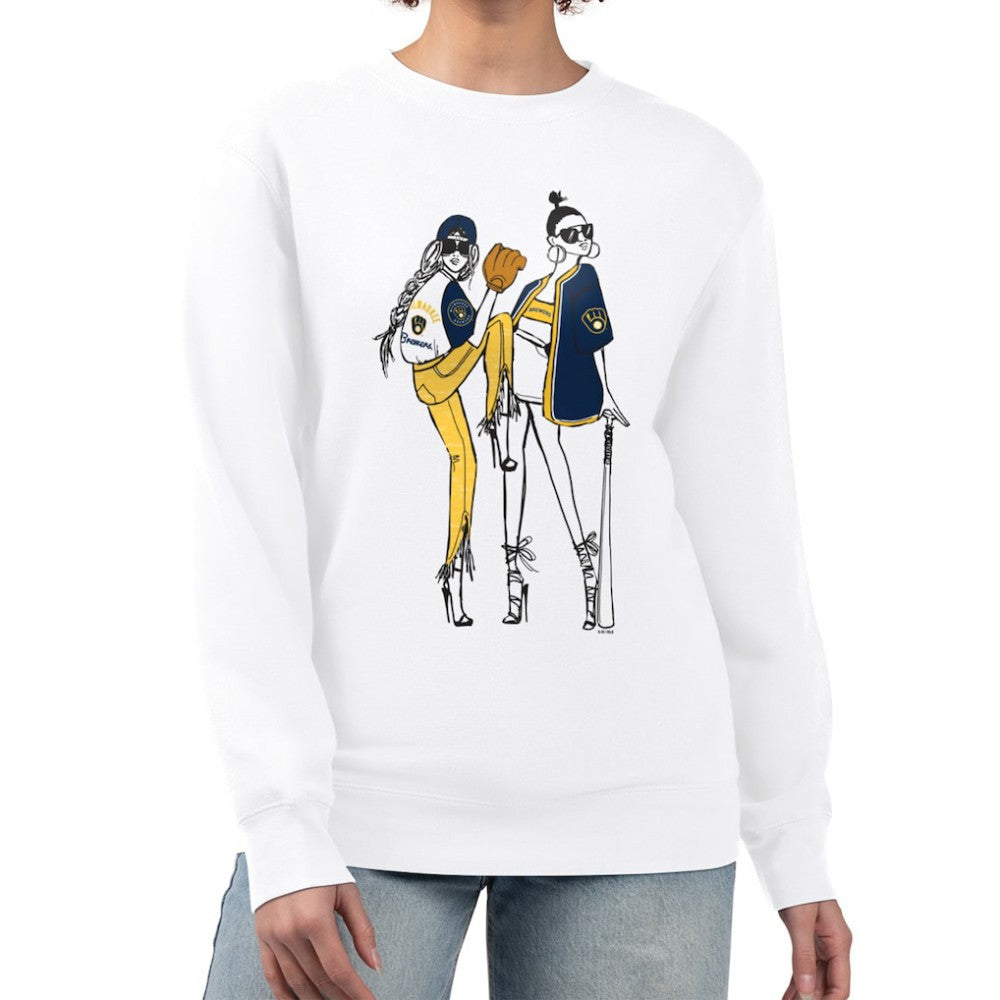 Milwaukee Brewers G-III 4Her by Carl Banks Women's Baseball Girls Fleece Pullover Sweatshirt - MLB