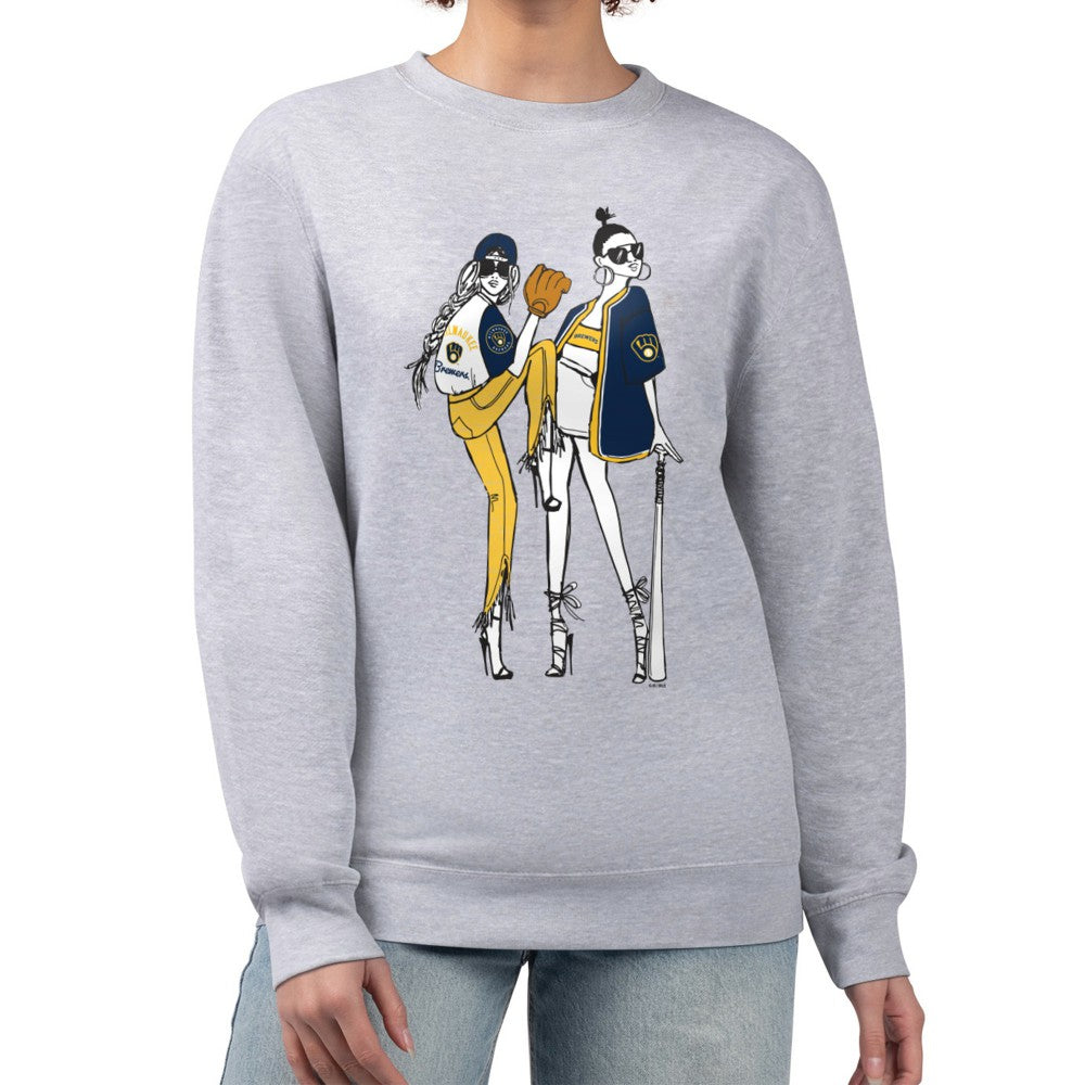Milwaukee Brewers G-III 4Her by Carl Banks Women's Baseball Girls Fleece Pullover Sweatshirt - MLB