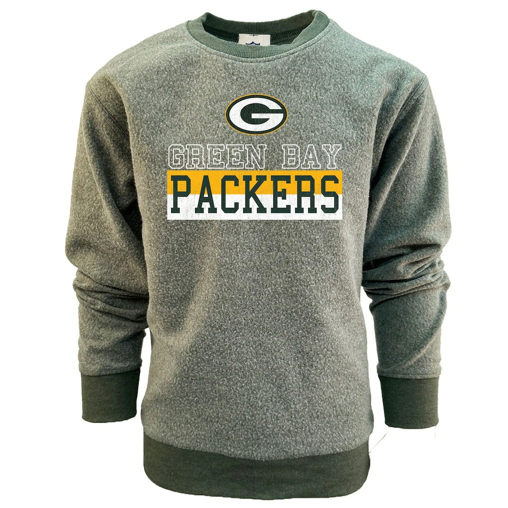 Green Bay Packers Wes & Willy Youth Reversible Fleece Pullover Sweatshirt Green | NFL