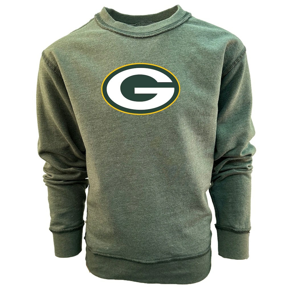 Green Bay Packers Wes & Willy Youth Reversible Fleece Pullover Sweatshirt Green | NFL