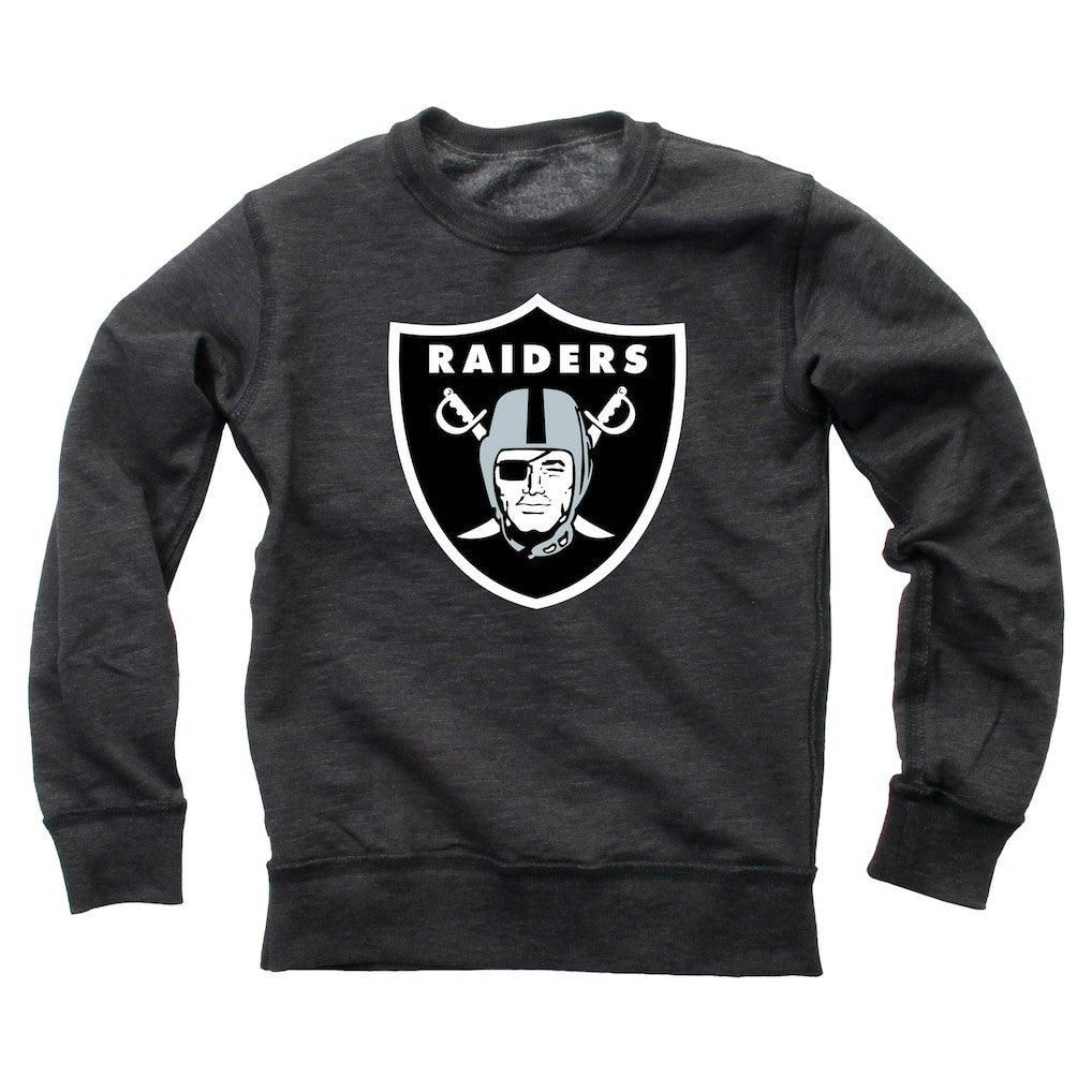 Las Vegas Raiders Wes & Willy Youth Reversible Fleece Pullover Sweatshirt Black | NFL