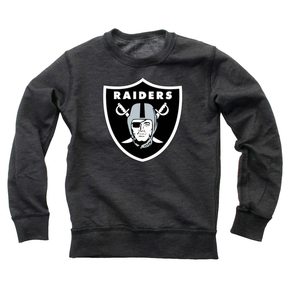 Las Vegas Raiders Wes & Willy Youth Reversible Fleece Pullover Sweatshirt Black | NFL
