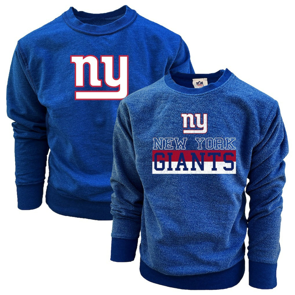 New York Giants Wes & Willy Youth Reversible Fleece Pullover Sweatshirt Royal | NFL