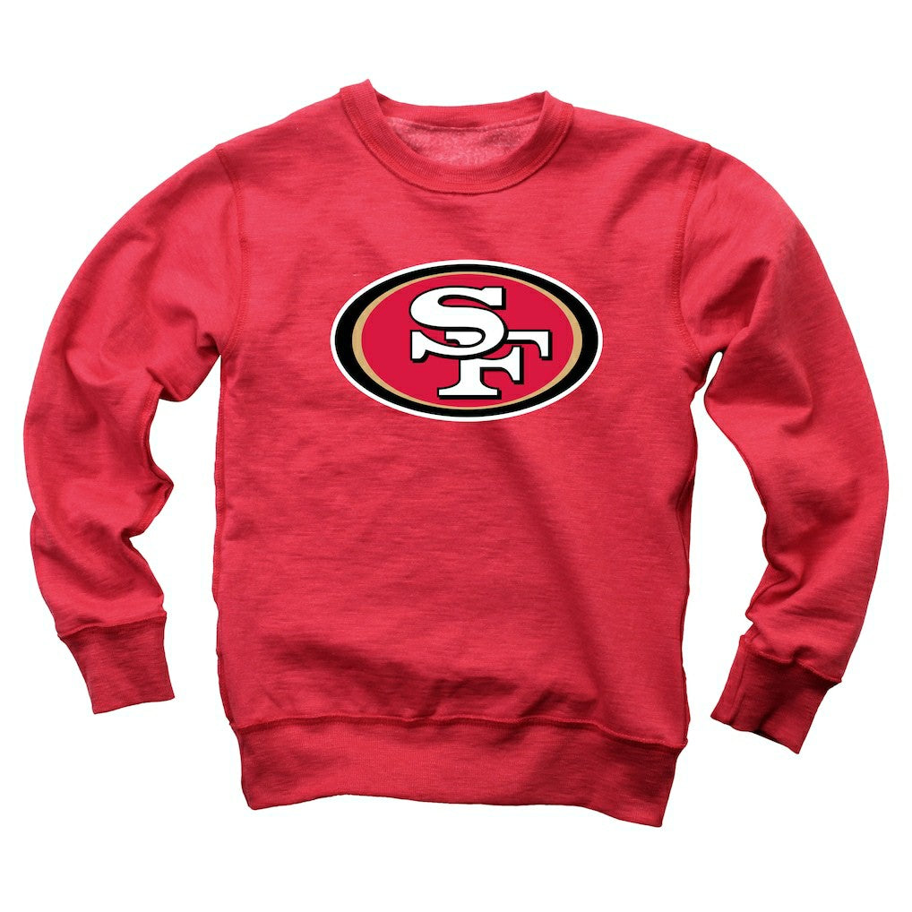 San Francisco 49ers Wes & Willy Youth Reversible Fleece Pullover Sweatshirt Scarlet | NFL