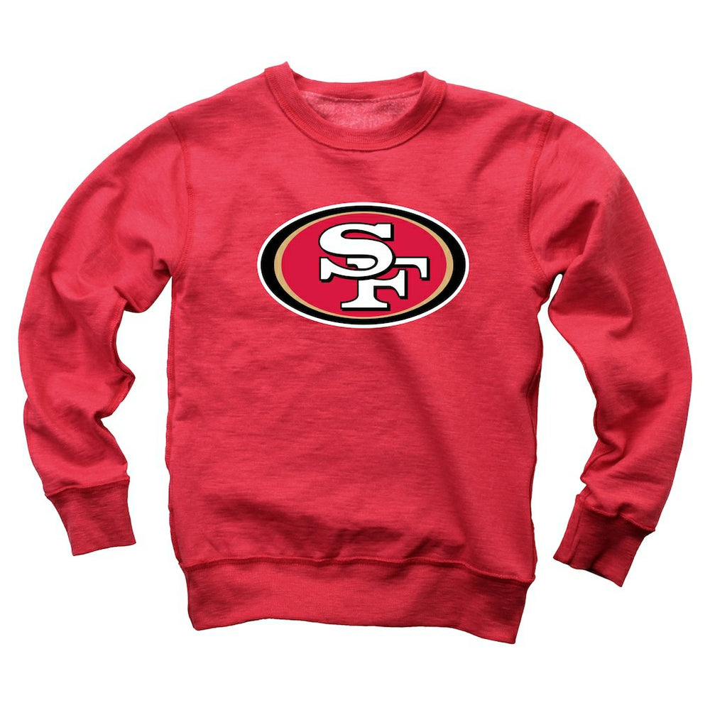 San Francisco 49ers Wes & Willy Youth Reversible Fleece Pullover Sweatshirt Scarlet | NFL