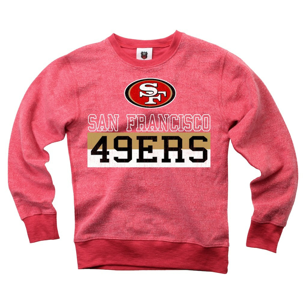 San Francisco 49ers Wes & Willy Youth Reversible Fleece Pullover Sweatshirt Scarlet | NFL