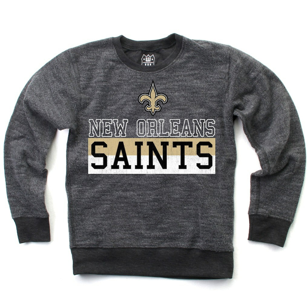 New Orleans Saints Wes & Willy Youth Reversible Fleece Pullover Sweatshirt Black | NFL