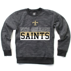 New Orleans Saints Wes & Willy Youth Reversible Fleece Pullover Sweatshirt Black | NFL