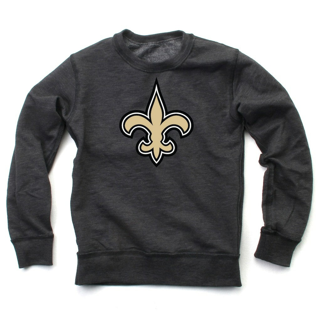 New Orleans Saints Wes & Willy Youth Reversible Fleece Pullover Sweatshirt Black | NFL