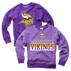 Minnesota Vikings Wes & Willy Youth Reversible Fleece Pullover Sweatshirt Purple | NFL
