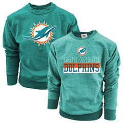 Miami Dolphins Wes & Willy Youth Reversible Fleece Pullover Sweatshirt Aqua | NFL