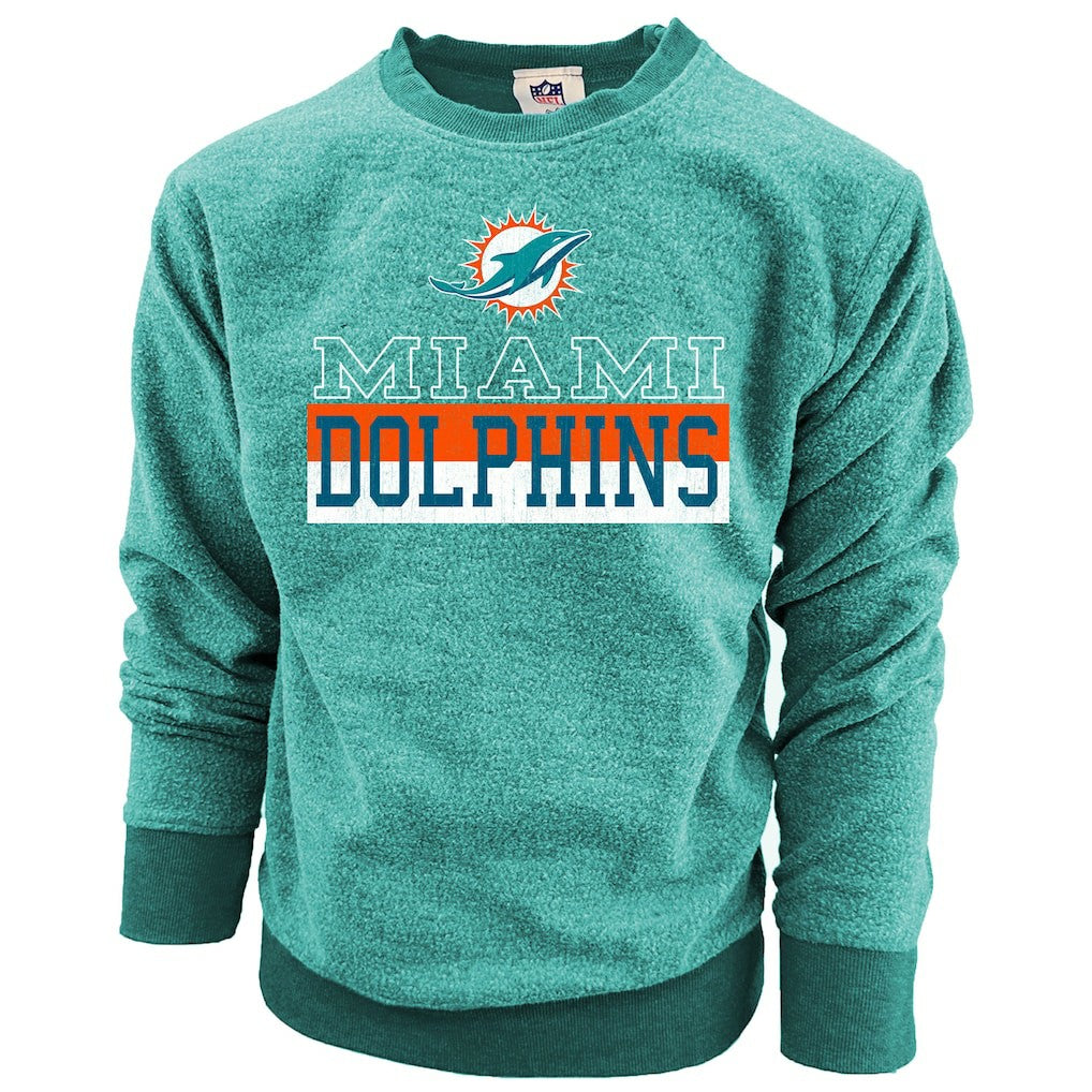 Miami Dolphins Wes & Willy Youth Reversible Fleece Pullover Sweatshirt Aqua | NFL