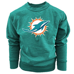 Miami Dolphins Wes & Willy Youth Reversible Fleece Pullover Sweatshirt Aqua | NFL