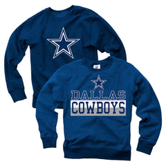 Dallas Cowboys Wes & Willy Youth Reversible Fleece Pullover Sweatshirt Navy | NFL