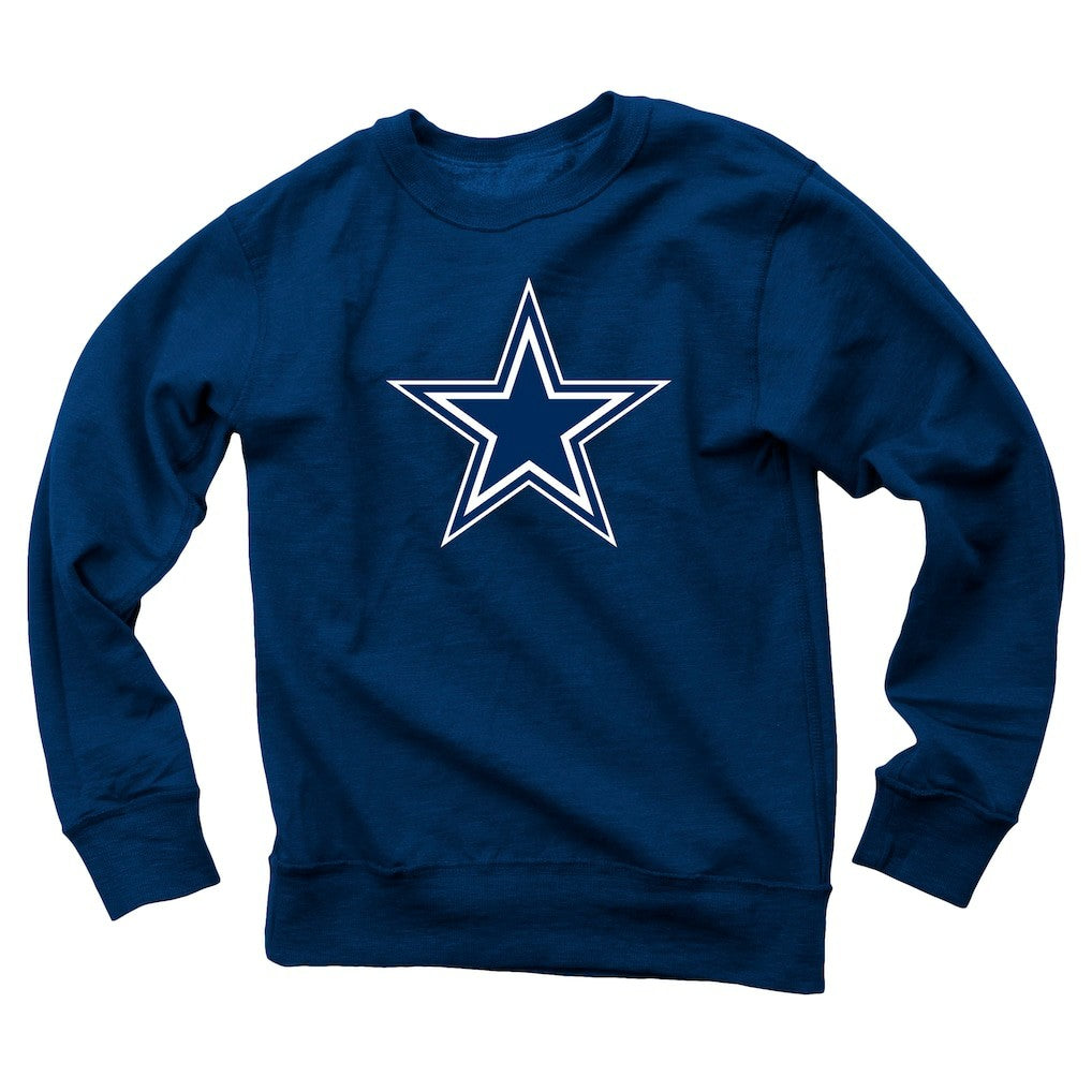 Dallas Cowboys Wes & Willy Youth Reversible Fleece Pullover Sweatshirt Navy | NFL