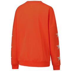 Cincinnati Bengals Gameday Couture Women's Rhinestone Star Sleeve Settle the Score Oversized Pullover Sweatshirt Orange | NFL