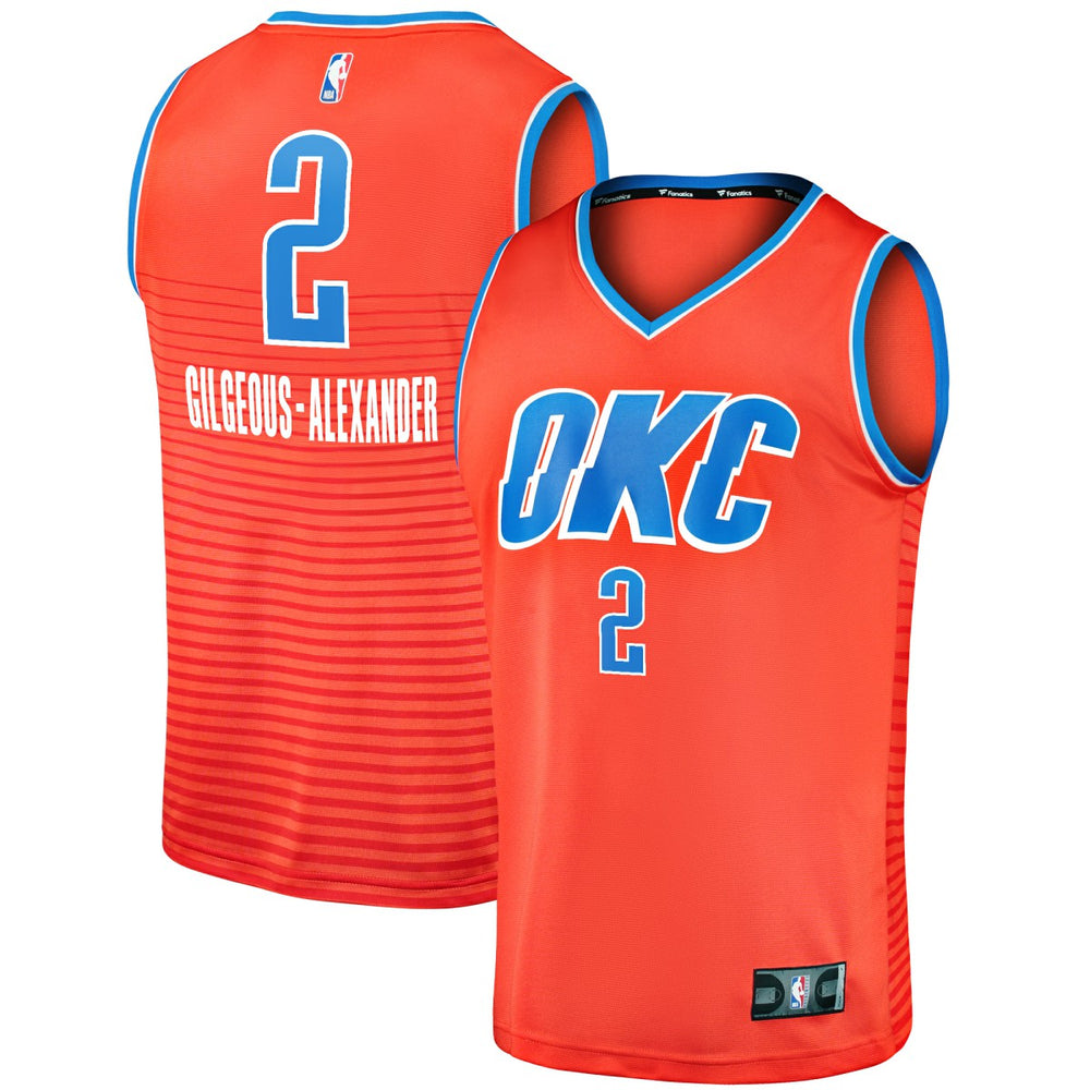 Shai Gilgeous-Alexander Oklahoma City Thunder Fast Break Player Jersey Statement Edition Orange - NBA