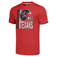 Houston Texans Homage Unisex Helmet Stripe Tri-Blend T-Shirt Red | NFL