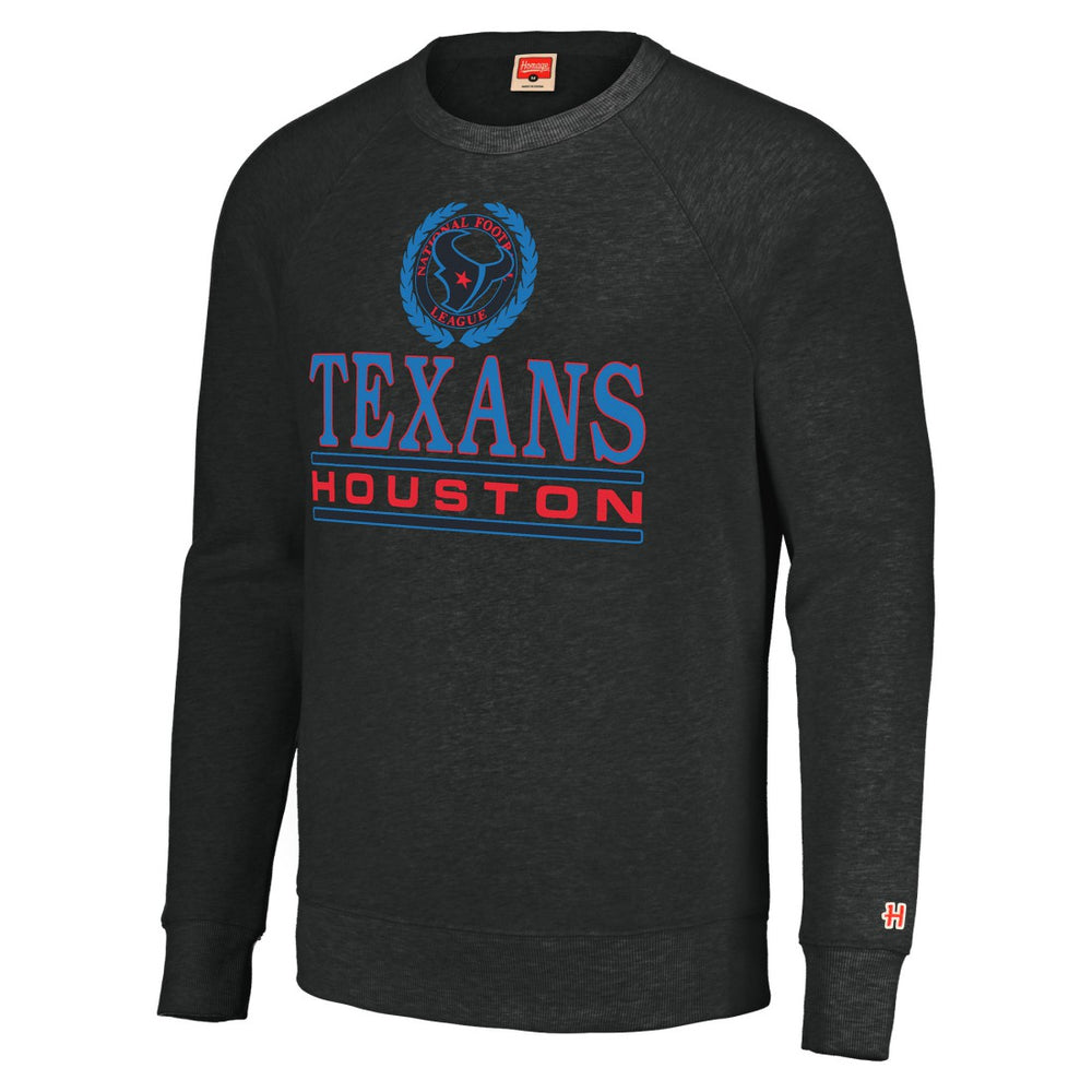 Houston Texans Homage Unisex Color Rush Crest Tri-Blend Pullover Sweatshirt Charcoal | NFL