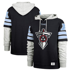 Tennessee Titans '47 Double Header Blitz Cornerback Pullover Hoodie Navy | 47 brand