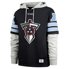 Tennessee Titans '47 Double Header Blitz Cornerback Pullover Hoodie Navy | 47 brand