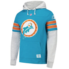 Miami Dolphins '47 Throwback Double Header Blitz Cornerback Hoodie Aqua | 47 brand