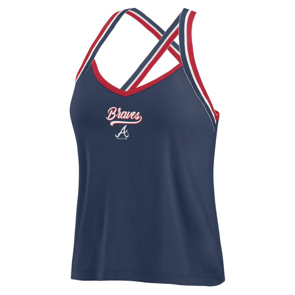 Atlanta Braves WEAR by Erin Andrews Women's Cross Strap Tank Top - MLB