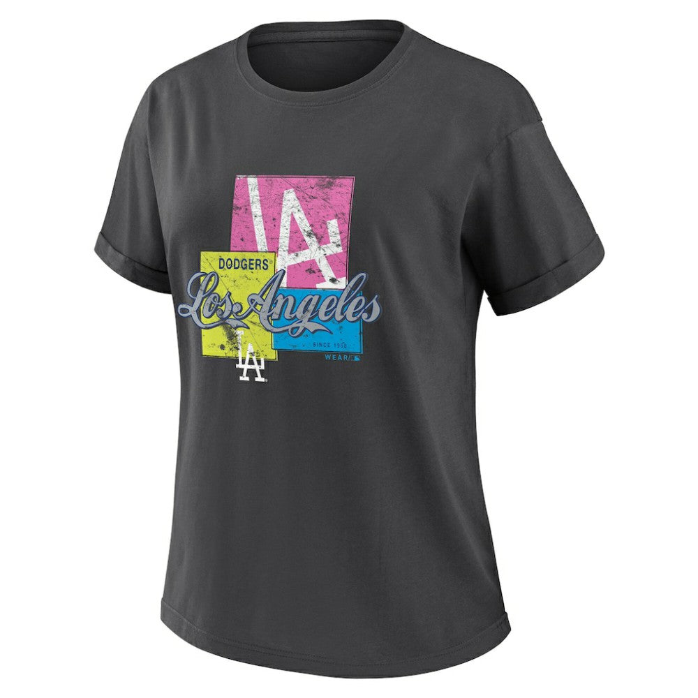 Los Angeles Dodgers WEAR by Erin Andrews Women's Domestic Box Color Boyfriend T-Shirt - MLB