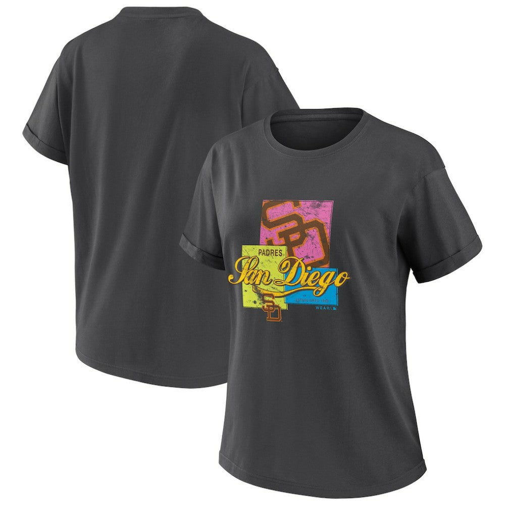 San Diego Padres WEAR by Erin Andrews Women's Domestic Box Color Boyfriend T-Shirt - MLB