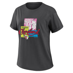 Cleveland Guardians WEAR by Erin Andrews Women's Domestic Box Color Boyfriend T-Shirt - MLB